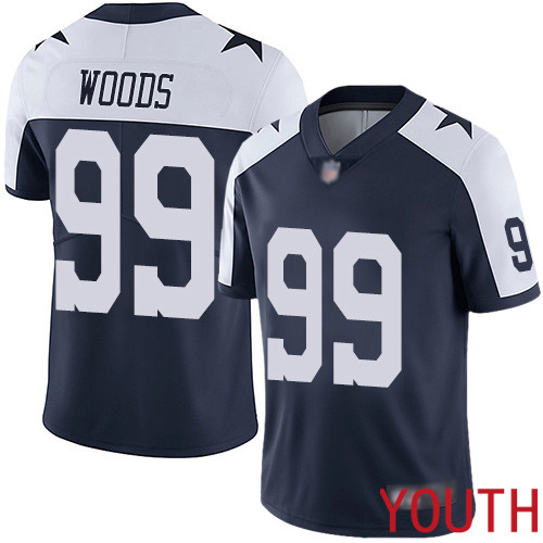 Youth Dallas Cowboys Limited Navy Blue Antwaun Woods Alternate 99 Vapor Untouchable Throwback NFL Jersey